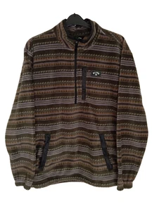 Pullover polar Billabong 1/2 cremallera M diseño geométrico azteca musgo Drew - Imagen 1 de 5