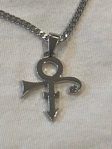 Prinz Symbol Anhänger mit Kette Silber Halskette Love Symbol Charm Lila Regen - Bild 1 von 2