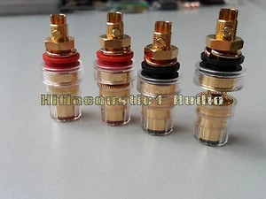 2Pair CMC 858 Gold Plated Amplifier Speaker Terminal Binding Post Socket - Picture 1 of 3