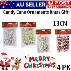 4PK- 13CM Acrylic Candy Cane Canes Christmas Tree Decoration Ornaments Xmas Gift - Picture 1 of 1