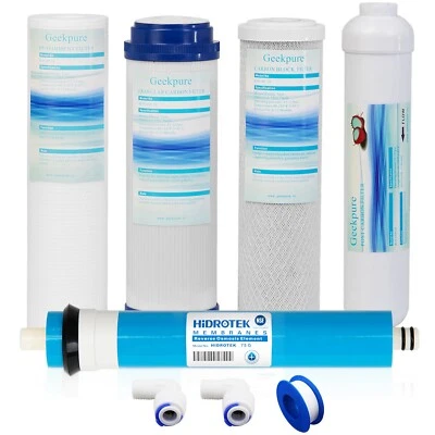 Geekpure 5-Stage Reverse Osmosis Replacement Water Filter Set w/ 75 GPD Membrane - Image 1 of 4