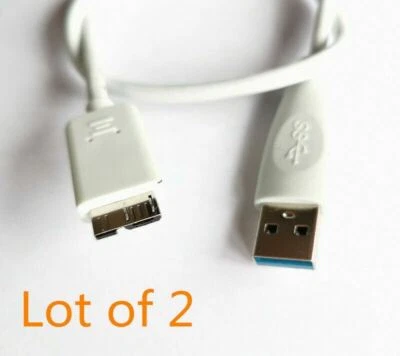 2X USB 3.0 CABLE FOR SEAGATE BACKUP PLUS SLIM PORTABLE EXTERNAL HARD DRIVE HDD - Image 1 of 3
