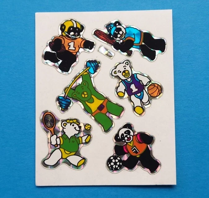 Stickeralbum Sticker Vintage 90er Jahre Decals Glitzer Prismatic Bärchen  - Bild 1 von 1