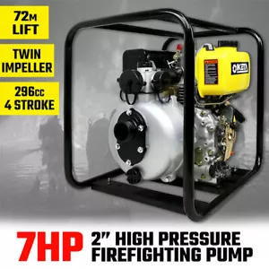 2" Diesel High Pressure Water Pump 7HP Fire Fighting Twin Impeller Irrigation - Picture 1 of 10