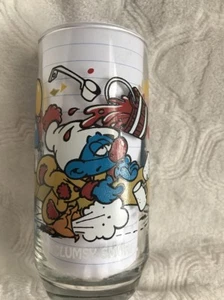 1983 Hardees "Clumsy Smurf" Glass By Peyo - Picture 1 of 2