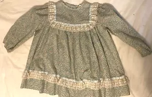 Vintage Collectible BRYAN Baby Dress Prairie Petite Flowers w/Ecru Lace-2T~EXC! - Picture 1 of 7