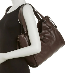 NWT Frye Gina Leather Tote Shoulder Bag Handbag Brown