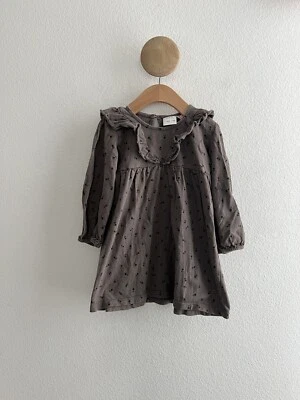 Платье для девочек Zara коричневое с цветочным рисунком размер 3-4 года - Изображение 1 из 4