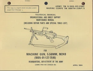 Historical book Machine Gun, 5.56MM, M249,  Maintenance and Repair Parts - Picture 1 of 1