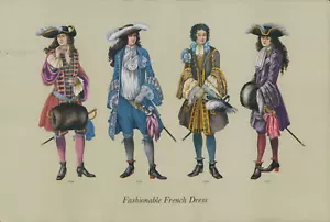 3 x FASHION 1665 - 1693 Prints Vintage 14.75" x 9.5" Men Women CIVIL WAR Y429 - Picture 1 of 3