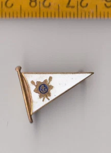 Broche de anclaje de bandera blanca esmalte vintage insignia empresa de envío - Imagen 1 de 3