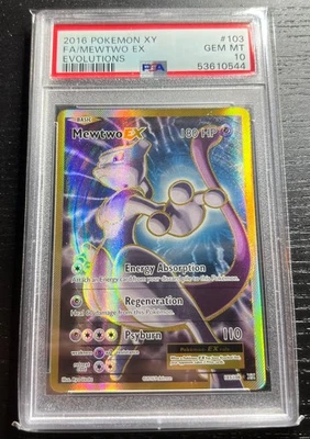 PSA 10 Gem Mint Mewtwo EX 103/108 Pokemon XY Evolutions Full Art FA 2016 - Image 1 of 2
