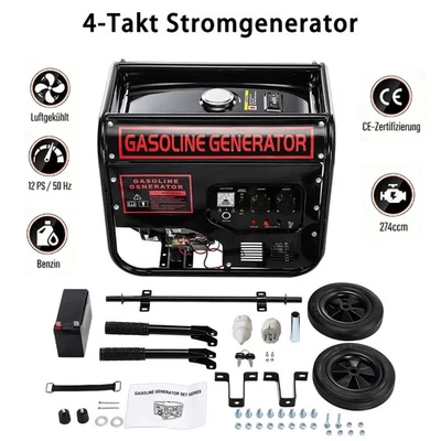 Stromgenerator Benzin 4-Takt 12PS 50HZ 5000W mit Elektrostart & AVR 274ccm - Bild 1 von 4