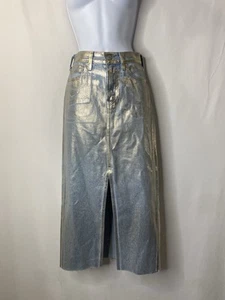 Levi’s Damen Rock optische Täuschung Größe 24 glänzend Folienoptik kantig Cowgirl schick - Bild 1 von 15
