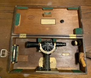 Vintage C.L. Berger Transit Surveyors Level Complete 1939 Wooden Box Beaman Arc - Picture 1 of 15