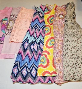 Girl Clothes Lot 5 5T 5 6 Dress Skirt Shirts Dresses Overall Seven Piece Lot - Picture 1 of 9