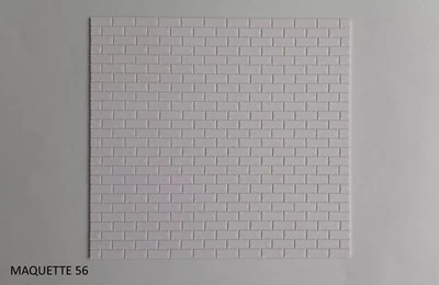 1/43 plaque de modélisme mur imitation parpaing en relief à coller décor diorama - Photo 1/2