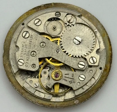 25.9mm Helbros PS32 Manual Wind Swiss 7 Jewels Watch Movement Vintage PARTS - Image 1 of 4