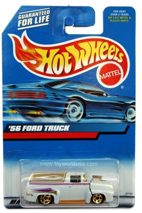 2000 风火轮 #171 '56 福特卡车带粉色条纹 — 第 1/1 张图片