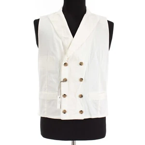 Eleventy NWD Double Breasted Vest/Waist Coat Size Medium in Ivory Cotton Blend - Picture 1 of 12