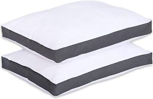 Gusseted Bed Pillow Set of 2 Queen 18x26 Polycotton Back Stomach & Side Sleeper