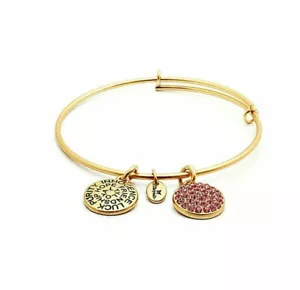 Chrysalis Expandable Bangle Pink Tourmaline Swarovski October crbt0110gp - Picture 1 of 1