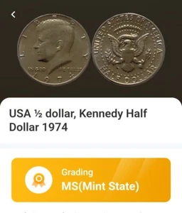 1974 P - DOUBLE DIE REVERSE (DDR) - 50C - KENNEDY HALF DOLLAR #174056 - Picture 1 of 18