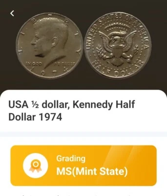 1974 P - DOUBLE DIE REVERSE (DDR) - 50C - KENNEDY HALF DOLLAR #174056 - Image 1 of 4