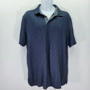 Van Huesun Men's Polo Collar Blue XL Short Sleeve Rayon Shirt - Picture 1 of 4