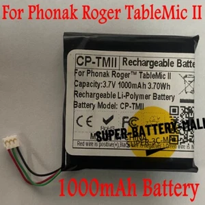 Repuesto de batería de 1000 mAh para Phonak Roger™ TableMic II - Imagen 1 de 2