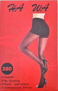 3er Pack Strumpfhose HA WA 20D Transparent Glatt Kompression Keine Bindung - Picture 1 of 2