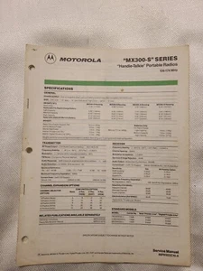Motorola MX 330 340 350 360 MX300-S HANDHELD PORTABLE RADIO Service Manual - Picture 1 of 15