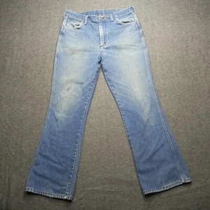 Vtg 60s 70s Wrangler Jeans Measure 34x30.5 Flare Great wear marks and fading! - Picture 1 of 11