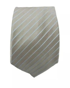 DONALD J TRUMP Beige Striped Silk Tie Handmade 60"/ 4" EC - Picture 1 of 4