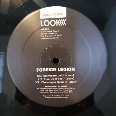 FOREIGN LEGION Roommate Joint/Champagne Beamin 12"SINGLE VINYL PROMO (340) - Image 1 of 4