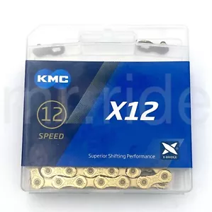 KMC Road Mountain Bicycle Chain X12 Ti-Gold, 12-Speed 126 Links fit SRAM Shimano - Picture 1 of 9
