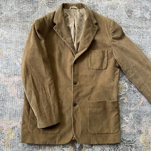 Vintage GAP Blazer Mens Large Brown Tan Corduroy Sport Coat Jacket Three Button - Picture 1 of 10