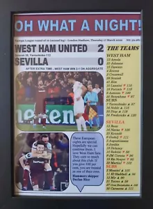 West Ham United 2 Sevilla 0 - 2022 Europa League - gerahmter Druck - Bild 1 von 2