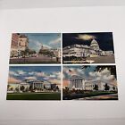 4 Vintage Post Cards Lot 1940s Washington DC Gallery Of Art Capital At Night
