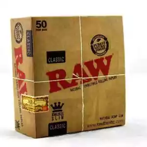 RAW CLASSIC KING SIZE Slim 110mm Natural Unrefined Rolling Papers 1 5 10 25 50 - Picture 1 of 11