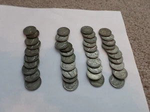 Full Roll 40 War Time Silver Jefferson Nickels 5 cents 1945 PDS G-VF+ - Picture 1 of 4