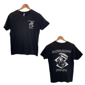 Baker Street Snow Men Small T-Shirt Black Grim Reaper For Life Skate Shop - Picture 1 of 14