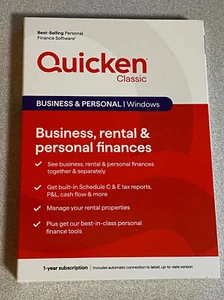 Quicken Classic Business & Personal 1 Yr Subscription Key Card New 841798102169 - Picture 1 of 2