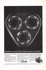 1967 Norelco Tripleheader Electric Shaver Vintage Print Ad Closest Shave Speed - Imagen 1 de 1