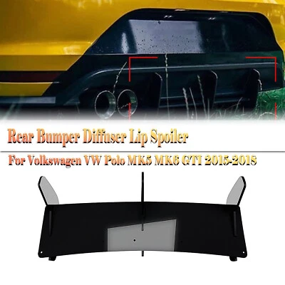 Alerón labial difusor parachoques trasero negro para Volkswagen VW Polo GTI 2015 2016-2018 S Foto 1 de 4