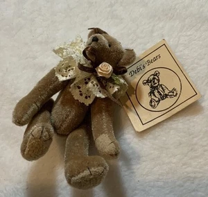 Neu mit Etikett Vintage Debi's Bears "Miss Jane" gelenkige handwerkliche Glasaugen Teddy Petite - Bild 1 von 9