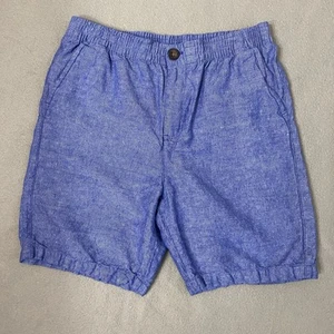 Janie & Jack Boys’ Linen Blend Shorts Blue Chambray Size 14 Stretch Waist - Picture 1 of 12