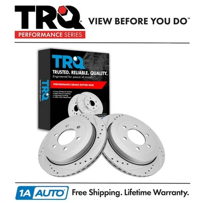 TRQ Rear Brake Rotors Set For 2007-2017 Ford Expedition Lincoln Navigator - Image 1 of 4