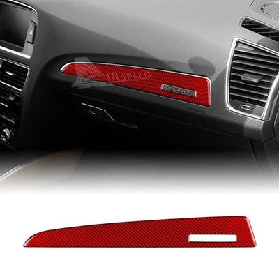Se adapta a Audi Q5 2009-2016 pasajero tablero delantero pegatina fibra de carbono roja Foto 1 de 4