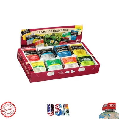 Bigelow 64 штуки чай образец разнообразие упаковка черный зеленый травяной чай пакетики - Изображение 1 из 4